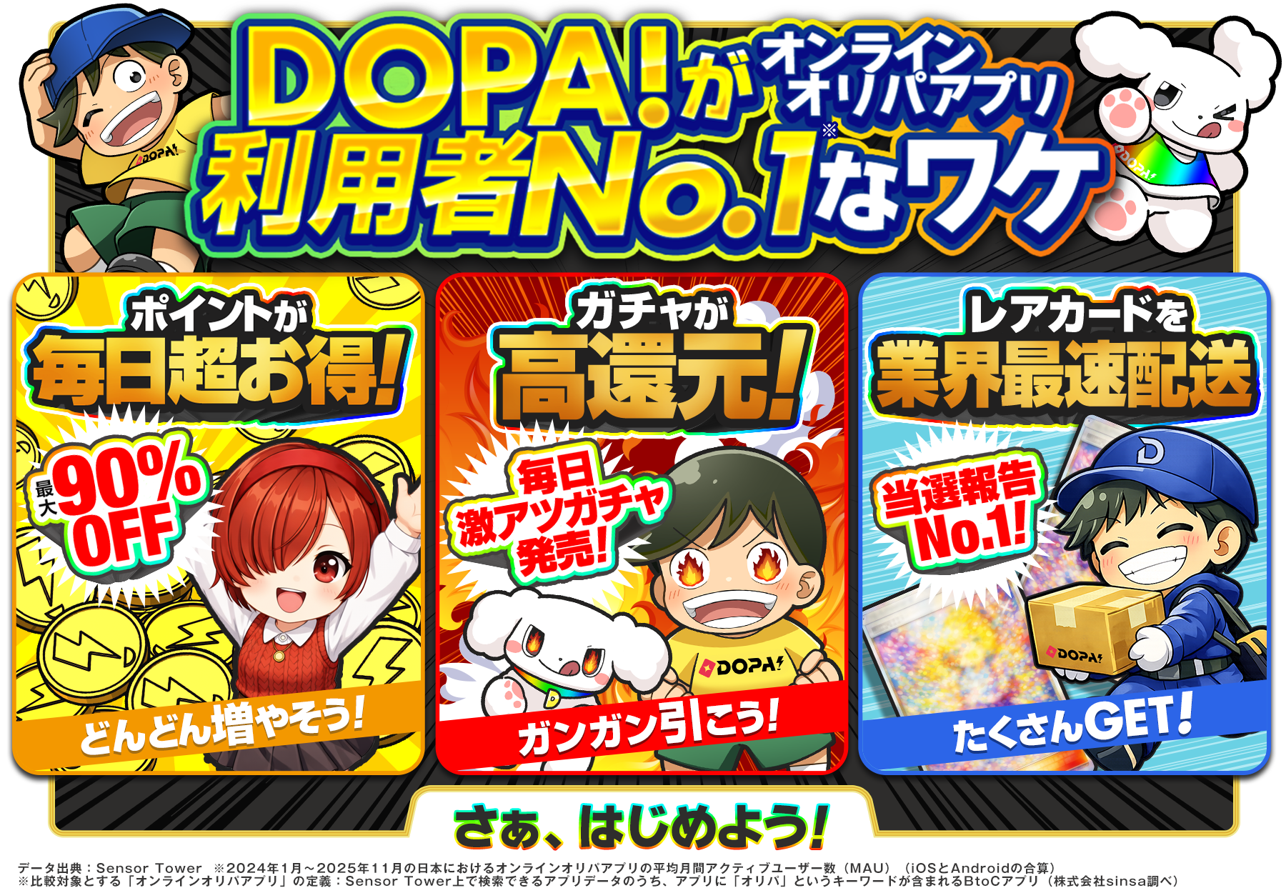 DOPA!がオンラインオリパアプリ利用者No.1なワケ