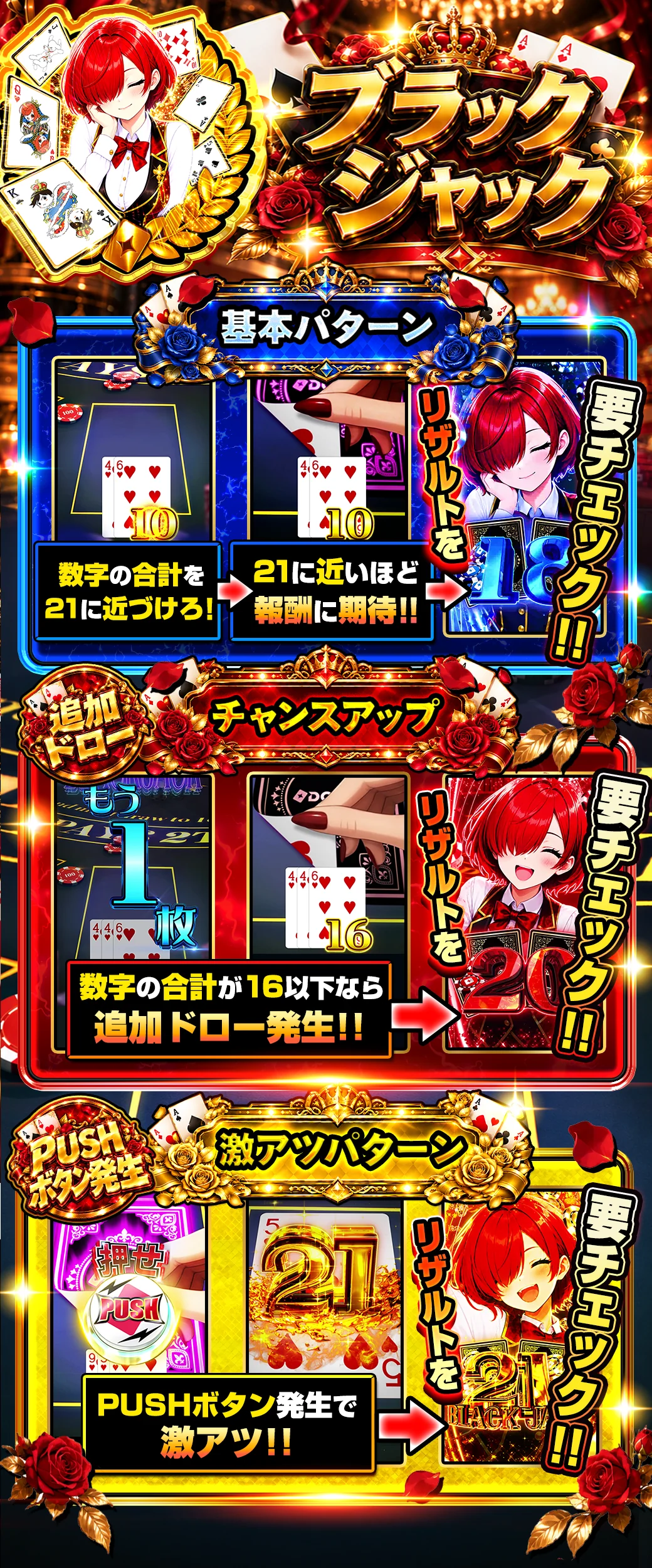 ブラックジャック 演出説明とチャンスアップ